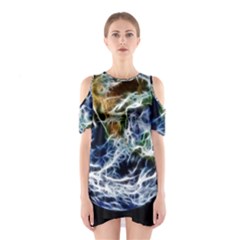 Spherical Science Fractal Planet Shoulder Cutout One Piece Dress by Nexatart