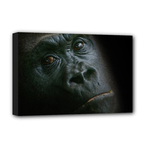 Gorilla Monkey Zoo Animal Deluxe Canvas 18  X 12  (stretched) by Nexatart