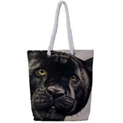 Panther Full Print Rope Handle Tote (small) by ArtByThree