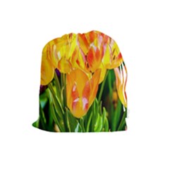 Festival Of Tulip Flowers Drawstring Pouch (large) by FunnyCow