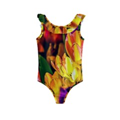 Fancy Tulip Flowers In Spring Kids  Frill Swimsuit by FunnyCow