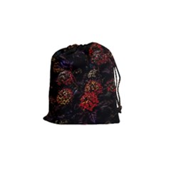 Floral Fireworks Drawstring Pouch (small) by FunnyCow