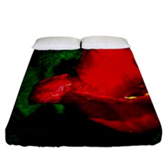 Red Tulip After The Shower Fitted Sheet (california King Size) by FunnyCow