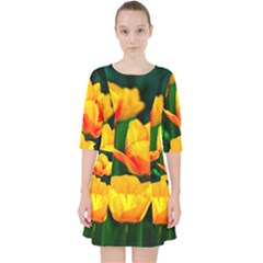 Yellow Orange Tulip Flowers Pocket Dress by FunnyCow