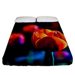 Red Tulips Fitted Sheet (california King Size) by FunnyCow