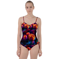 Red Tulips Sweetheart Tankini Set by FunnyCow