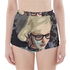 Girl Thinking High-waisted Bikini Bottoms by snowwhitegirl