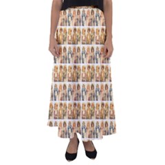 Victorian Girl Labels Flared Maxi Skirt by snowwhitegirl