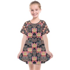 Heavy Metal Meets Power Of The Big Flower Kids  Smock Dress by pepitasart