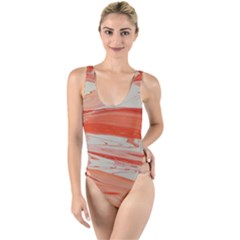 Orange Swirl High Leg Strappy Swimsuit by WILLBIRDWELL