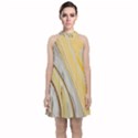 YELLOW JUNGLE Velvet Halter Neckline Dress  View1