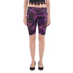 Camouflage Violet Yoga Cropped Leggings by snowwhitegirl