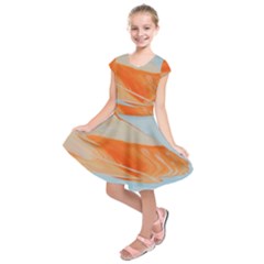 Orange And Blue Kids  Short Sleeve Dress by WILLBIRDWELL