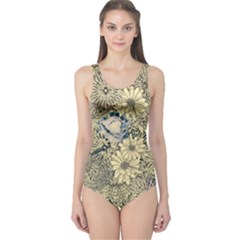 Abstract Art Artistic Botanical One Piece Swimsuit by Nexatart