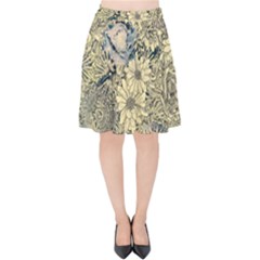 Abstract Art Artistic Botanical Velvet High Waist Skirt by Nexatart