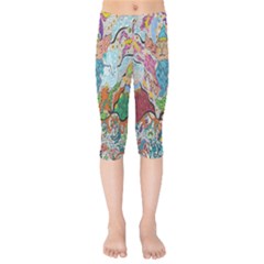 Supersonic Volcano Wizard Kids  Capri Leggings  by chellerayartisans