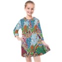 Supersonic Volcano Wizard Kids  Quarter Sleeve Shirt Dress View1