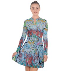 Volcano Submarine Long Sleeve Panel Dress by chellerayartisans