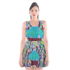 Cosmic Blue Submarine Scoop Neck Skater Dress by chellerayartisans