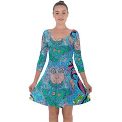 Mesmerizing Mermaid Quarter Sleeve Skater Dress by chellerayartisans