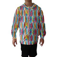 Rainbow Colored Waikiki Surfboards  Hooded Windbreaker (kids) by PodArtist