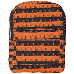 Orange And Black Spooky Halloween Nightmare Stripes Full Print Backpack by PodArtist