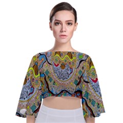 Supersonic Sun Tie Back Butterfly Sleeve Chiffon Top by chellerayartisans