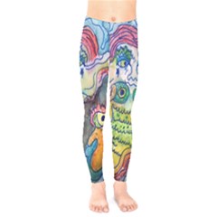 Watercolor Mermaid Kids  Legging by chellerayartisans