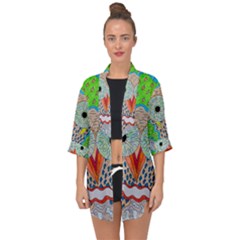 Cosmic Owl Open Front Chiffon Kimono by chellerayartisans