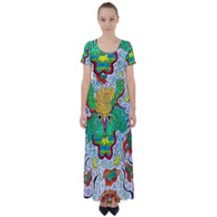 Cosmic Coocoobird High Waist Short Sleeve Maxi Dress by chellerayartisans