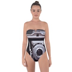 Vintage Camera Tie Back One Piece Swimsuit by snowwhitegirl