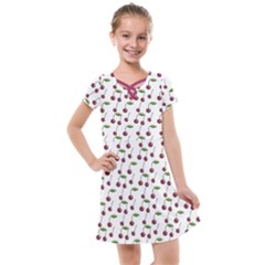 Musical Cherries Pattern Kids  Cross Web Dress by emilyzragz