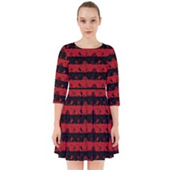 Blood Red And Black Halloween Nightmare Stripes  Smock Dress by PodArtist