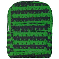 Alien Green And Black Halloween Nightmare Stripes  Full Print Backpack by PodArtist