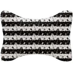 Black And White Halloween Nightmare Stripes Seat Head Rest Cushion by PodArtist