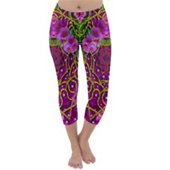 Star Of Freedom Ornate Rainfall In The Tropical Rainforest Capri Winter Leggings  by pepitasart