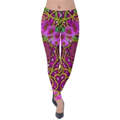 Star Of Freedom Ornate Rainfall In The Tropical Rainforest Velvet Leggings by pepitasart