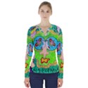 Supersonic Cosmic Galaxy Eyes V-Neck Long Sleeve Top View1