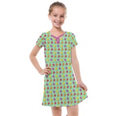 Roses Are Sorbet Pattern Kids  Cross Web Dress by emilyzragz