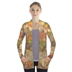 Autumn Leaves In Vermont Open Front Pocket Cardigan by SusanFranzblau