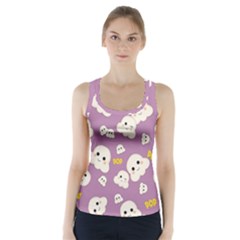 Cute Kawaii Popcorn Pattern Racer Back Sports Top by Valentinaart