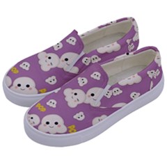 Cute Kawaii Popcorn Pattern Kids  Canvas Slip Ons by Valentinaart