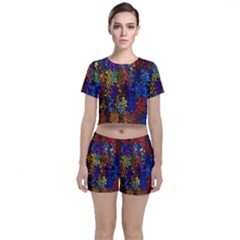 Colorful Waves                                               Crop Top And Shorts Co-ord Set by LalyLauraFLM