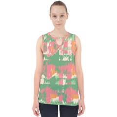 Pink Scratches On A Green Background                                                      Cut Out Tank Top by LalyLauraFLM