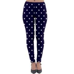 Little  Dots Navy Blue Lightweight Velour Leggings by snowwhitegirl