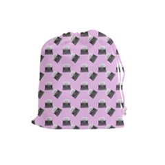 Retro Typewriter Pink Pattern Drawstring Pouch (large) by snowwhitegirl