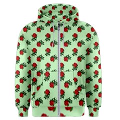 Red Roses Green Men s Zipper Hoodie by snowwhitegirl