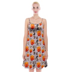 Girl With Roses And Anchors Spaghetti Strap Velvet Dress by snowwhitegirl