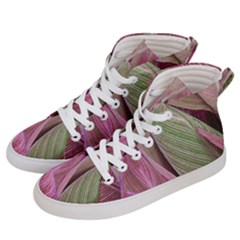 Pink Leaves Men s Hi-top Skate Sneakers by snowwhitegirl