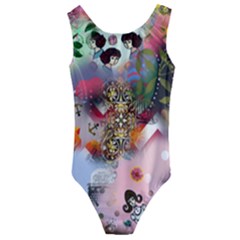 Pattern Patchwork Kids  Cut-out Back One Piece Swimsuit by snowwhitegirl